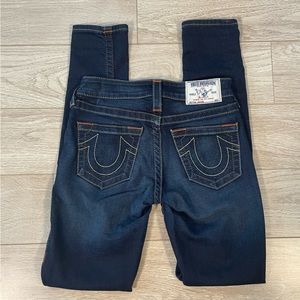 True Religion Dark Blue Ankle Skinny Jeans Size 25